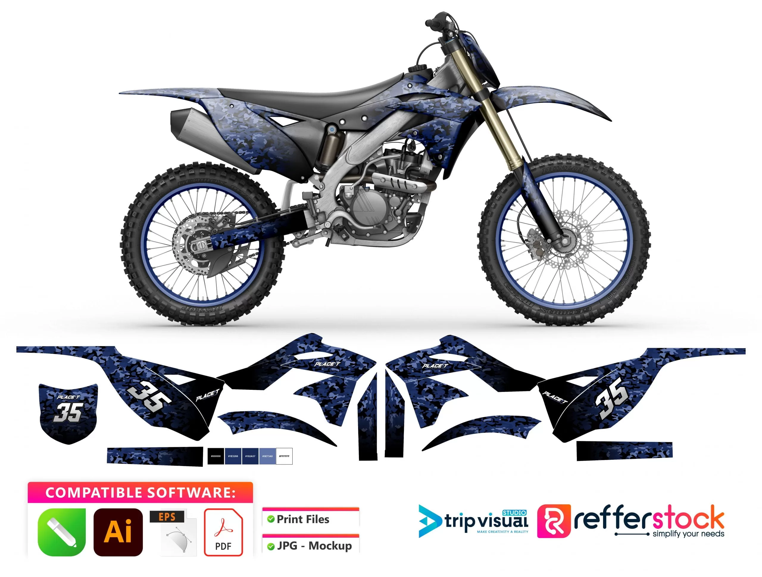 Kawasaki KX 250 Motorcycle Decal Design - Onfire 7